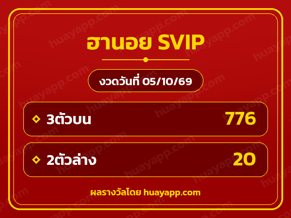 ตัวอย่างรูปผลหวย ฮานอย SVIP