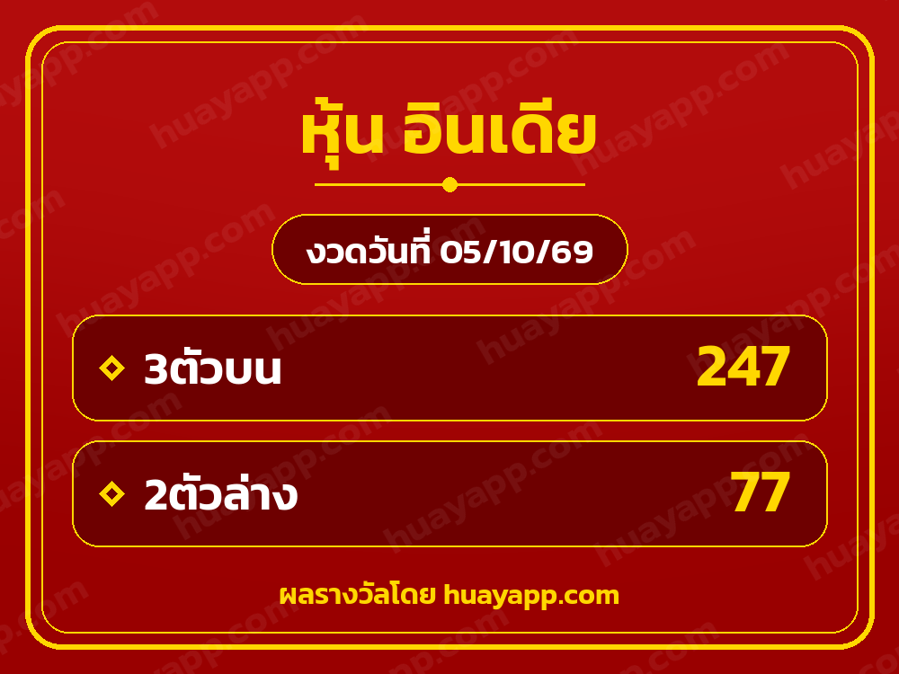 ตัวอย่างรูปผลหวย หุ้นอินเดีย